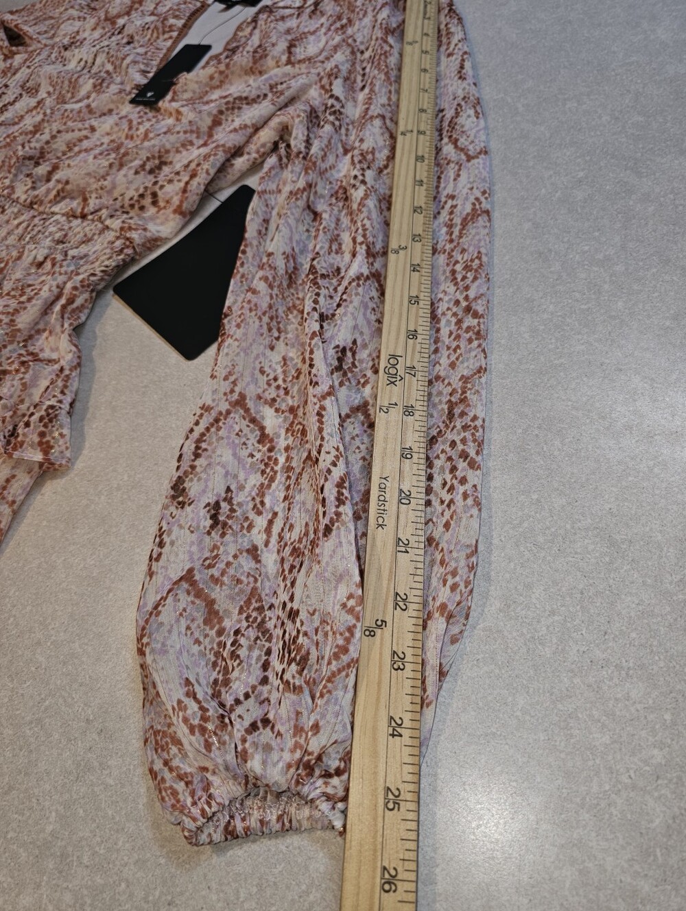 Lulus, NWT, Size S Women's Pink Snake-Print Long Sleeve Blouse Dress - Picture 9 of 11